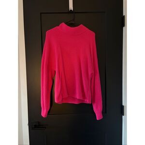 Rachel Zoe Mockneck Warm thick sweater Hot Pink Size XL